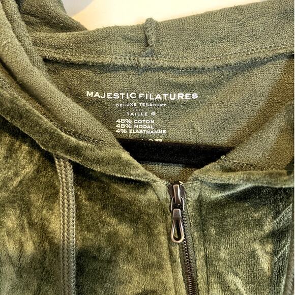 Majestic Filatures | Women's Velour Luxe Loungewear Set Olive Green Size 4 / L - Picture 4 of 14